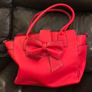 Red studded bow Betsey Johnson Tote